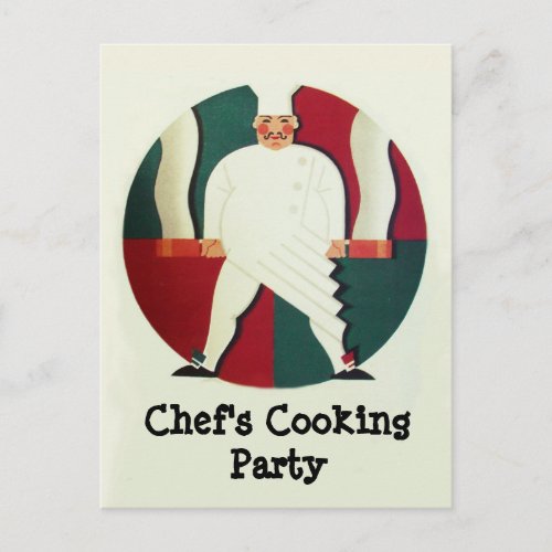 RESTAURANT CHEFS COOKING PARTY Culinary Recipe Invitation Postcard