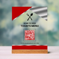 Restaurant Contactless QR Code Red Menu