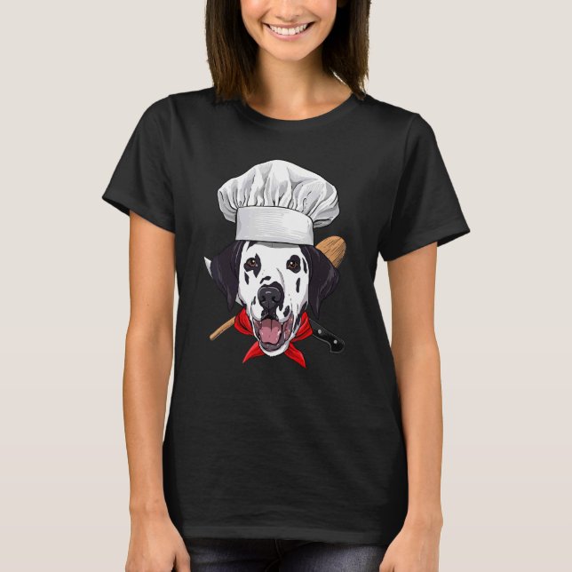 Restaurant Dalmatian Chef Cook Kitchen Cooking  Pe T-Shirt (Front)