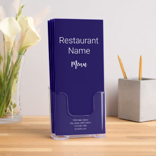 Restaurant Dark Blue and White Menu Brochure