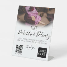Restaurant delievery QR code Pedestal Sign