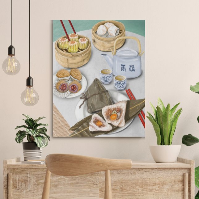 Restaurant Dim Sum Chinese Food Oriental Art Faux Canvas Print (Creator Uploaded)
