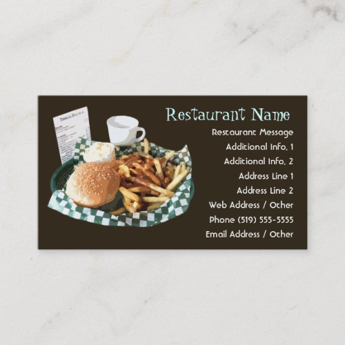 Restaurant / Diner / Cafe Business Cards