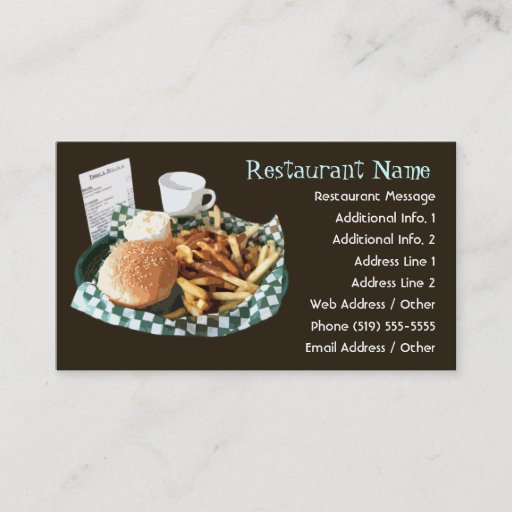 Customizable Restaurant / Diner / Cafe Business Cards