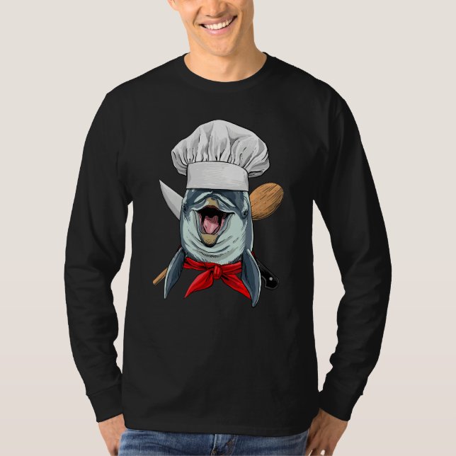 Restaurant Dolphin Chef Kitchen Cook Culinary Cook T-Shirt (Front)