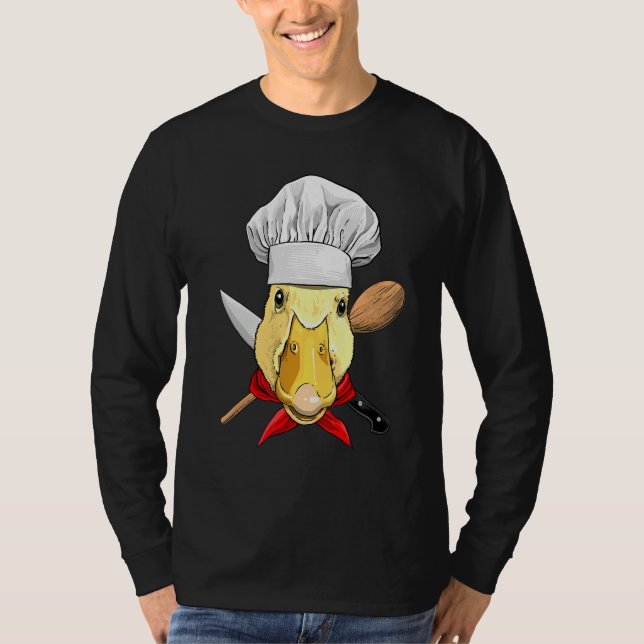 Restaurant Duck Chef Kitchen Cook Culinary Cooking T-Shirt (Front)