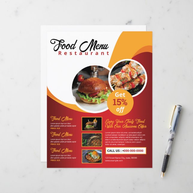 Restaurant Flyer / Food Menu Flyer (Front/Back In Situ)