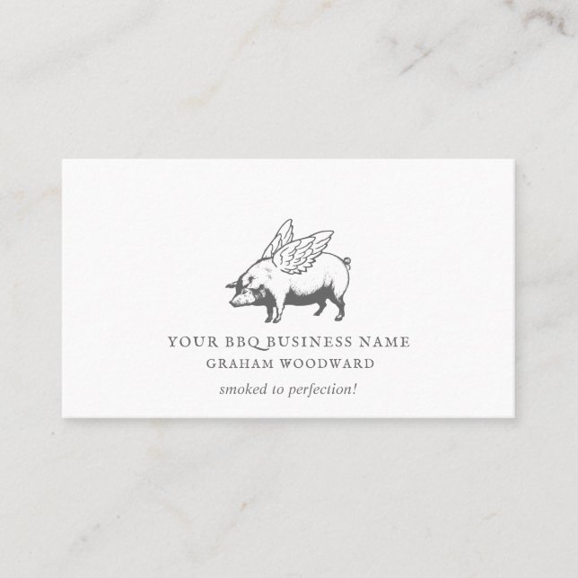 Restaurant Food Truck Barbeque Business Card (Front)