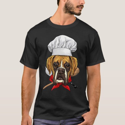 Restaurant German Boxer Chef Cook Kitchen Cooking  T_Shirt