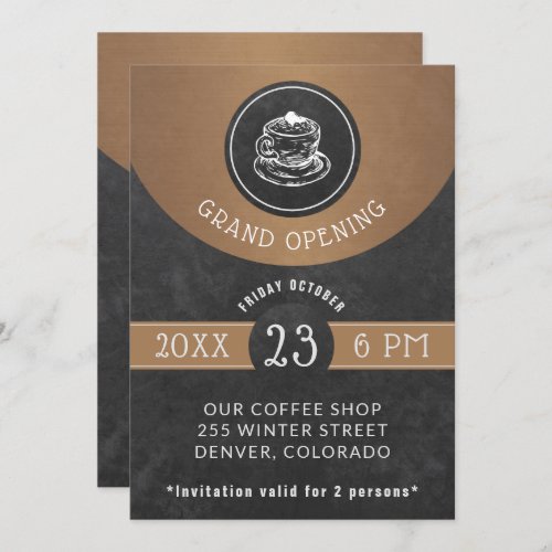 Restaurant Grand Opening elegant chalkboard Invitation