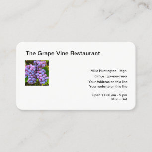 Restaurant Grape Vine Theme Business Card