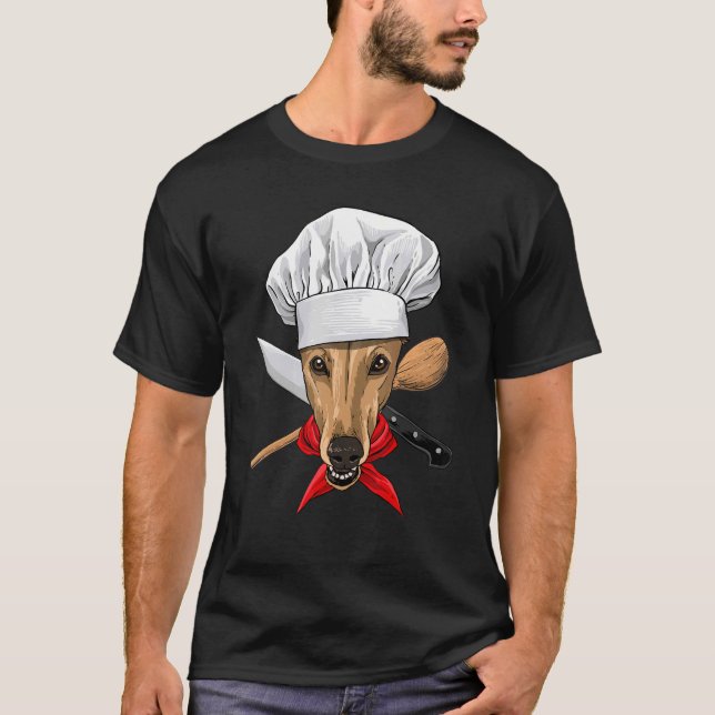 Restaurant Greyhound Chef Cook Cooking  Pet Dog T-Shirt (Front)