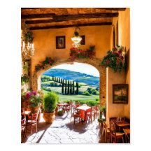 Restaurant in Tuscany Wall Art Poster