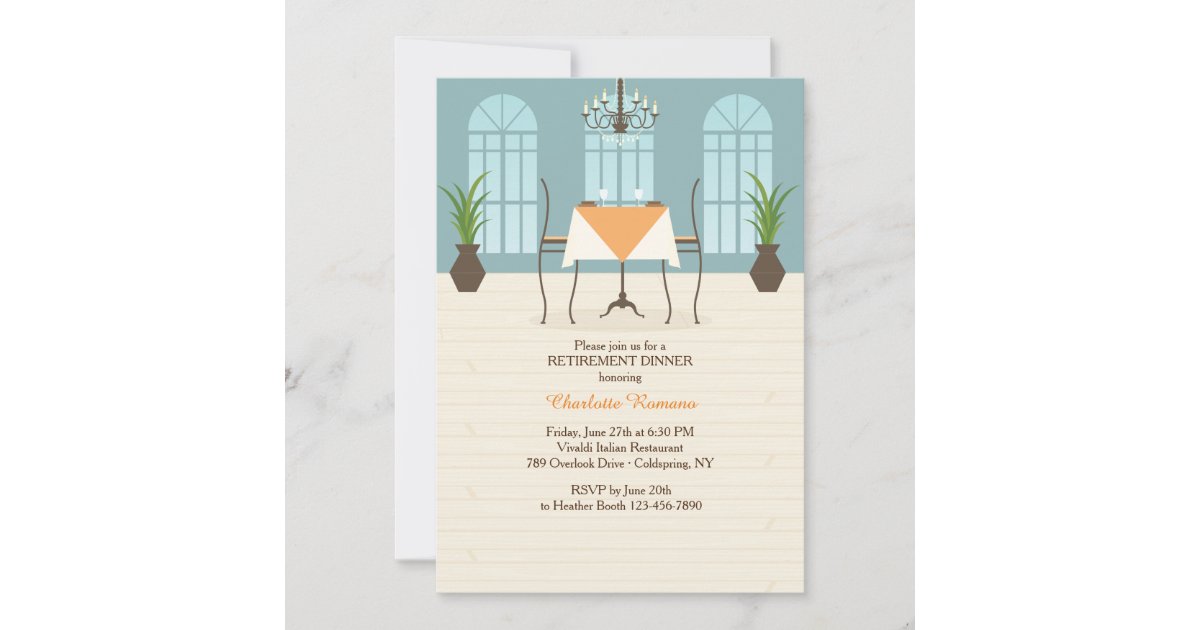 Restaurant Interior Retirement Invitation | Zazzle