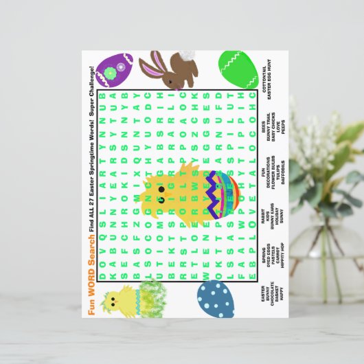 Restaurant Kids Activity Papers Easter Spring (Standing Front)