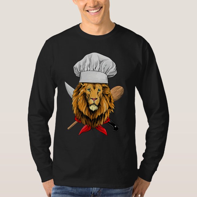 Restaurant Lion Chef Culinary Kitchen Cooking  Wil T-Shirt (Front)
