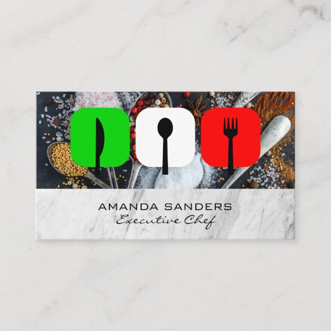 Restaurant Logo | Culinary Arts | Spices Business Card (Front)