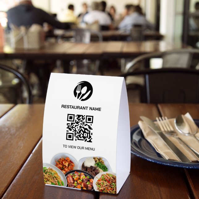 Restaurant Logo Digital Menu QR Code Ppaer Paper Table Tent (Insitu(Restaurant))