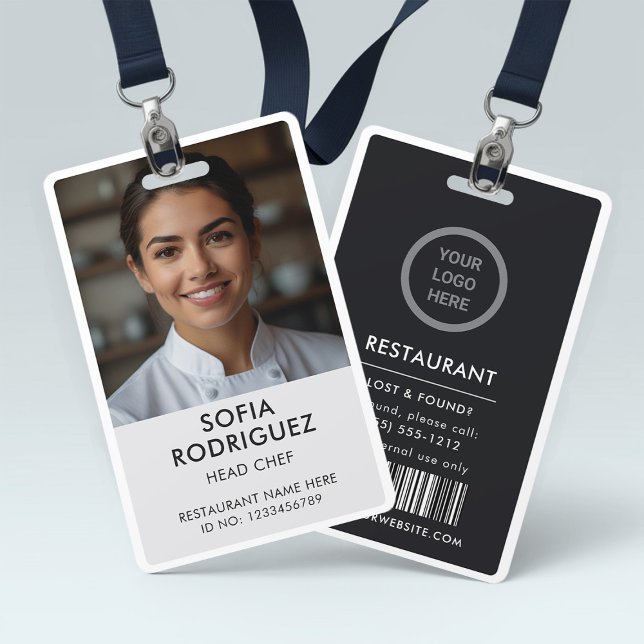Restaurant Logo Staff Photo ID Badge (Creator Uploaded)