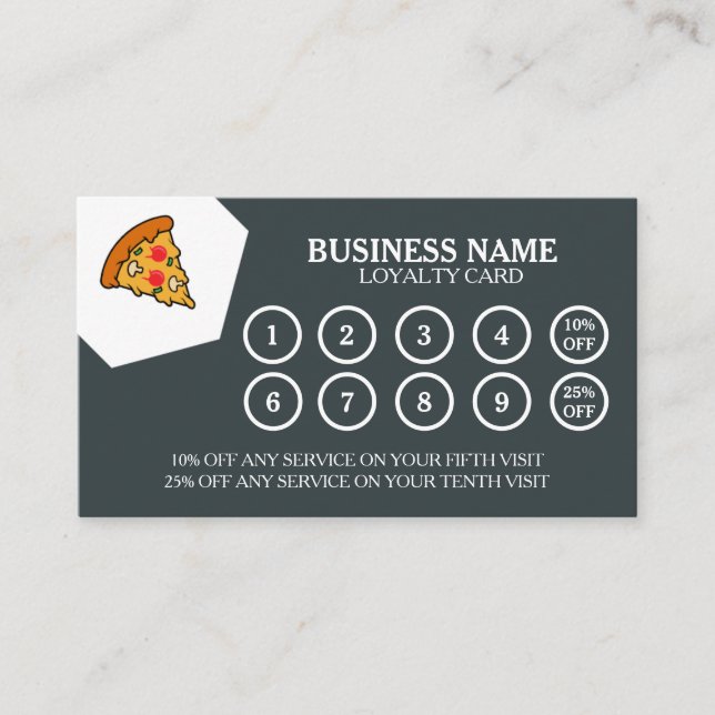 Restaurant Lounge Marketing Program Customer Loyalty Card (Front)