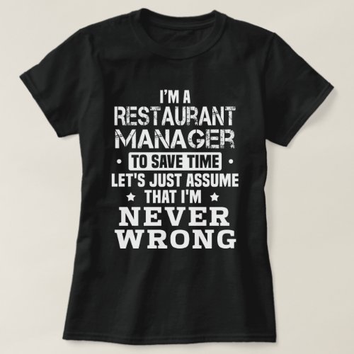 Restaurant Manager T_Shirt