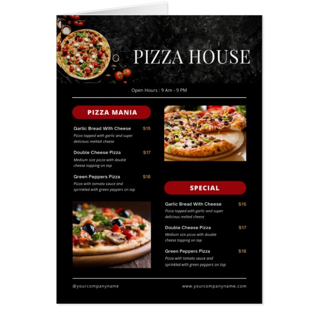 restaurant menu (Front)