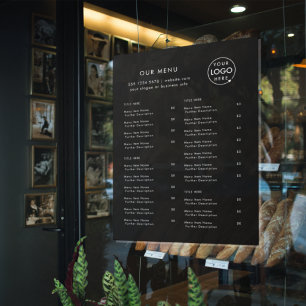Restaurant Menu Black Logo Cafe Menu Window Cling
