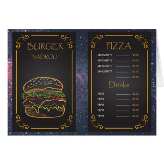 restaurant menu cards
