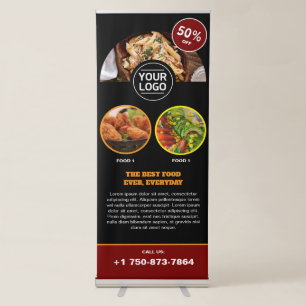 Restaurant Menu Custom Vertical Retractable Banner