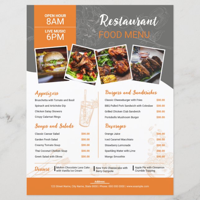 Restaurant Menu Flyer Template (Front)