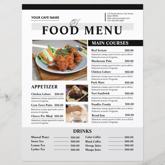 Restaurant Menu Flyer Template (Front)