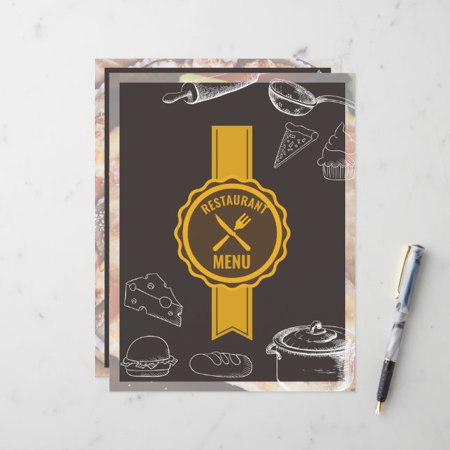 Restaurant Menu | Food Menu Flyer (Front/Back In Situ)