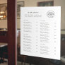 Restaurant Menu | Minimalist Logo Catering Cafe Window Cling
