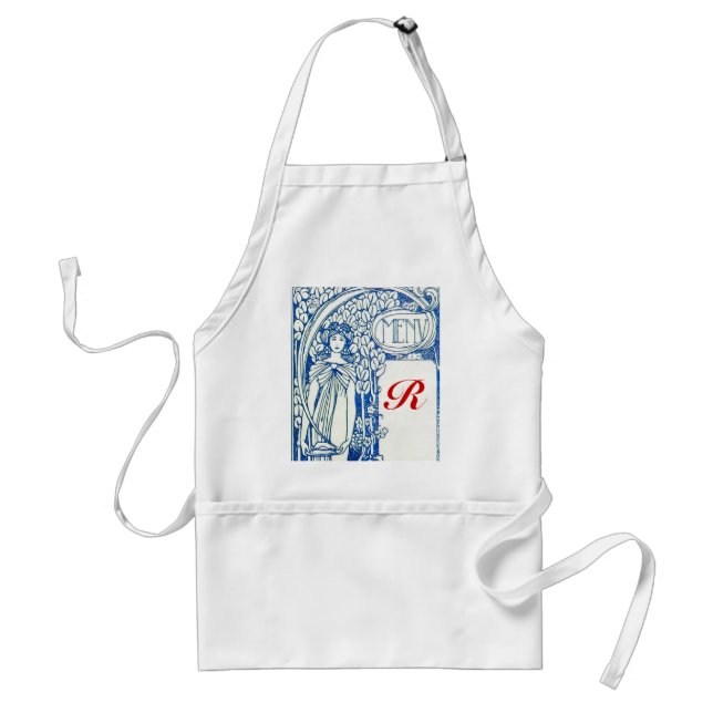 RESTAURANT MENU MONOGRAM ADULT APRON (Front)