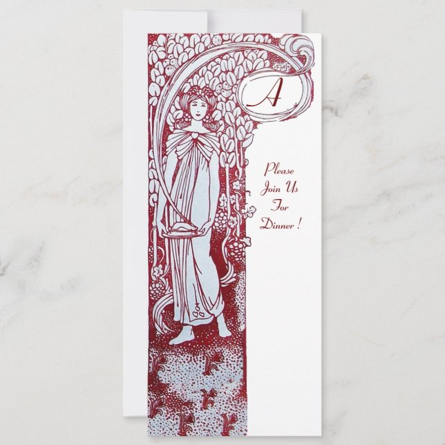 RESTAURANT MENU MONOGRAM ,dinner, brunch Invitation (Front)