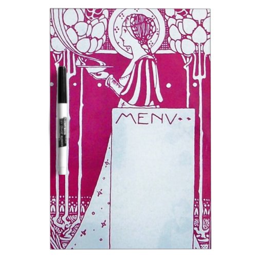 RESTAURANT MENU MONOGRAM pink fuchsia white Dry_Erase Board