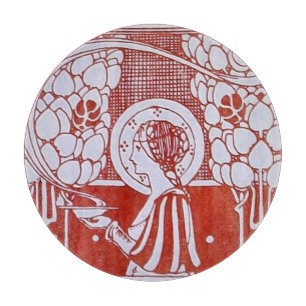 RESTAURANT MENU MONOGRAM Red White Dinner,Brunch Cutting Board