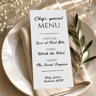 Restaurant Menu Pregnancy Announcement Baby Reveal