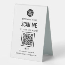 Restaurant Menu QR Code Business Logo