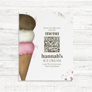 Restaurant Menu QR Code Template Foam Board