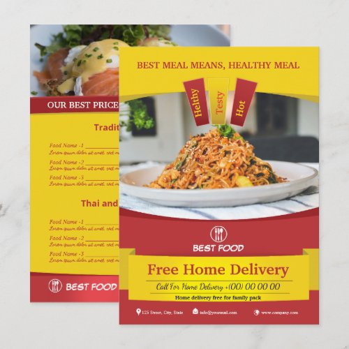 Restaurant Menu Table Tent Template