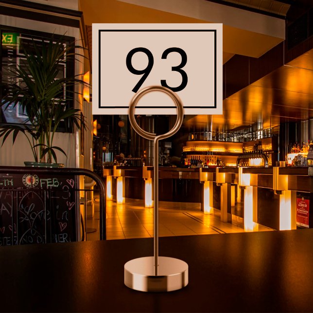 Restaurant Minimalist Black White Rectangle Table Number (Creator Uploaded)