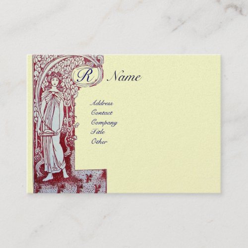 RESTAURANT MONOGRAM 2 red white pearl paper Business Card