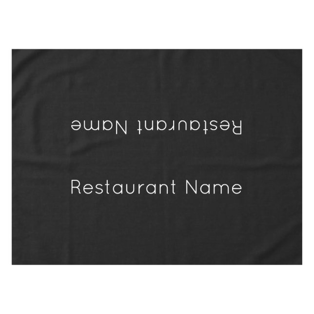 Restaurant Name Black and White Text Template  Tablecloth (Front (Horizontal))