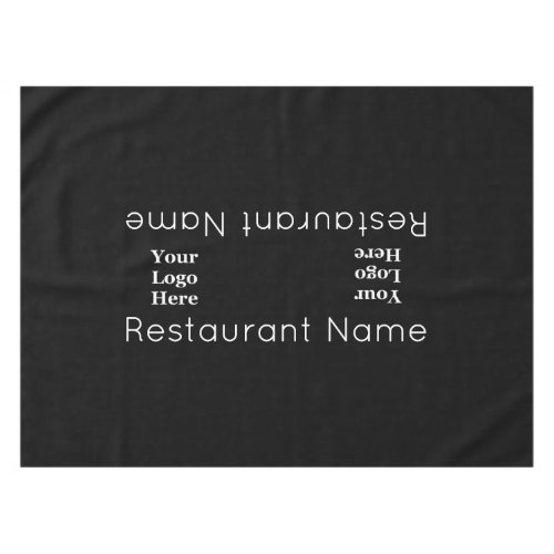 Restaurant Name Black and White Your Logo Here Tablecloth
