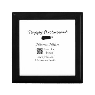 Restaurant name scan QR menu add contact details n Gift Box