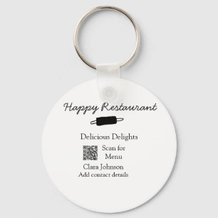 Restaurant name scan QR menu add contact details n Keychain
