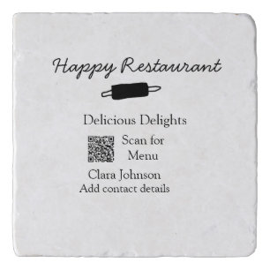Restaurant name scan QR menu add contact details n Trivet