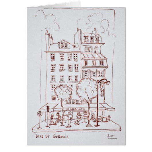 Restaurant on Boulevard | Saint-Germain, Paris Cards (Front)