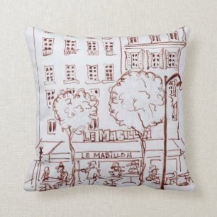 Restaurant on Boulevard Saint-Germain, Paris Throw Pillow
